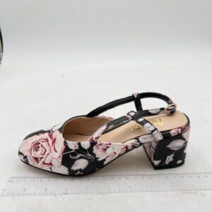 Pazzion Women Trendy Square Closed Toe Slingback Pumps Block Mid Heel Back Strap